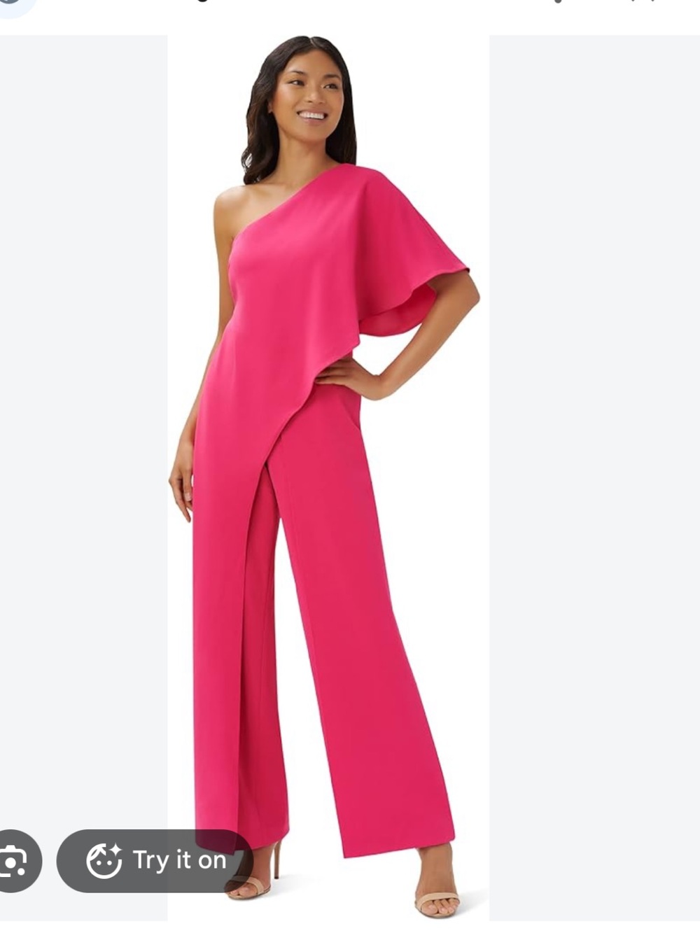 Adrianna Papell Women's One Shoulder pink Jumpsuit sz 6 NWT